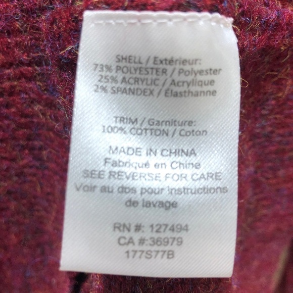 Heartloom Anthropologie Sweater Lattice Shoulder Design Red Size Large - Picture 10 of 11
